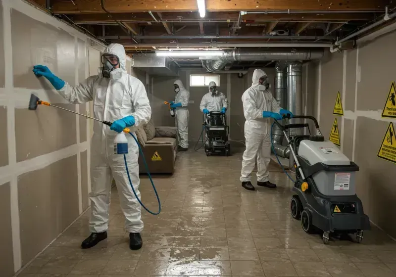 Basement Moisture Removal and Structural Drying process in Upper Pohatcong, NJ